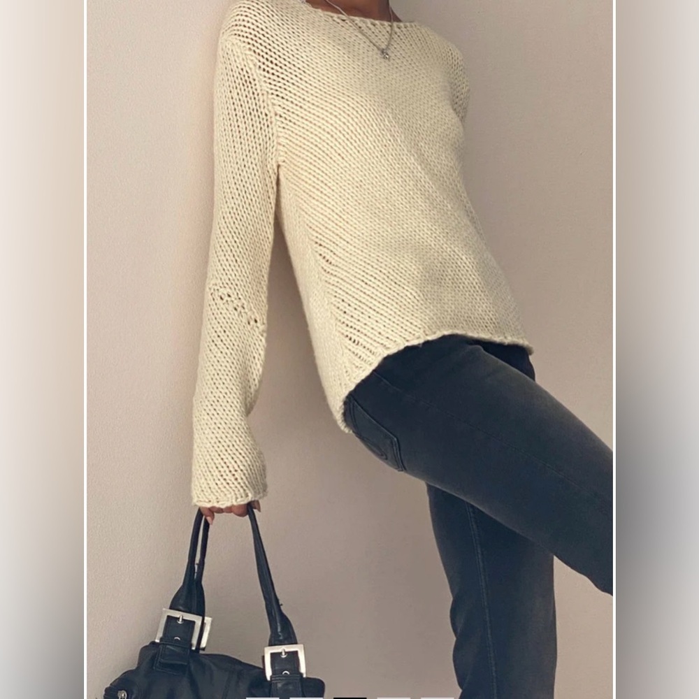 Motel Rocks Ranvir Cream Knit Sweater Size M - Picture 3 of 9